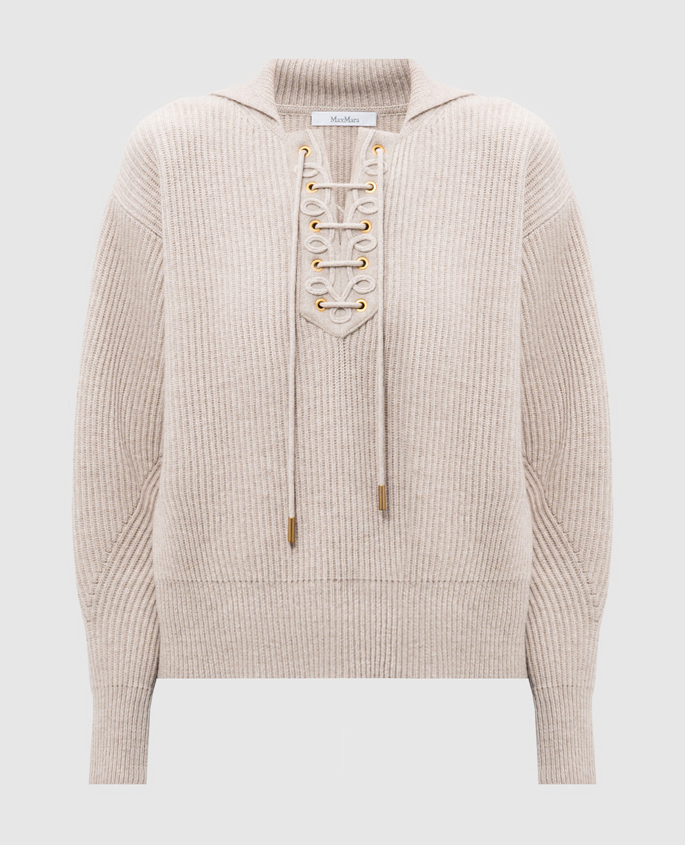

ECCELSO beige wool and cashmere sweater with laces Max Mara