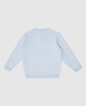 Etro Baby blue wool and cashmere sweater with embroidered logo GV9000W0023