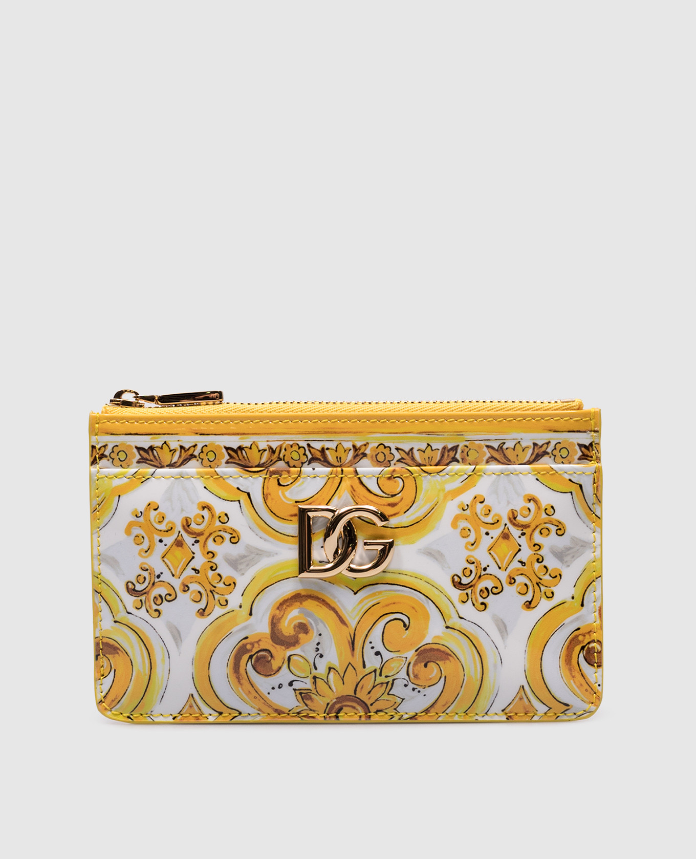 

White leather glossy card holder with logo Dolce&Gabbana