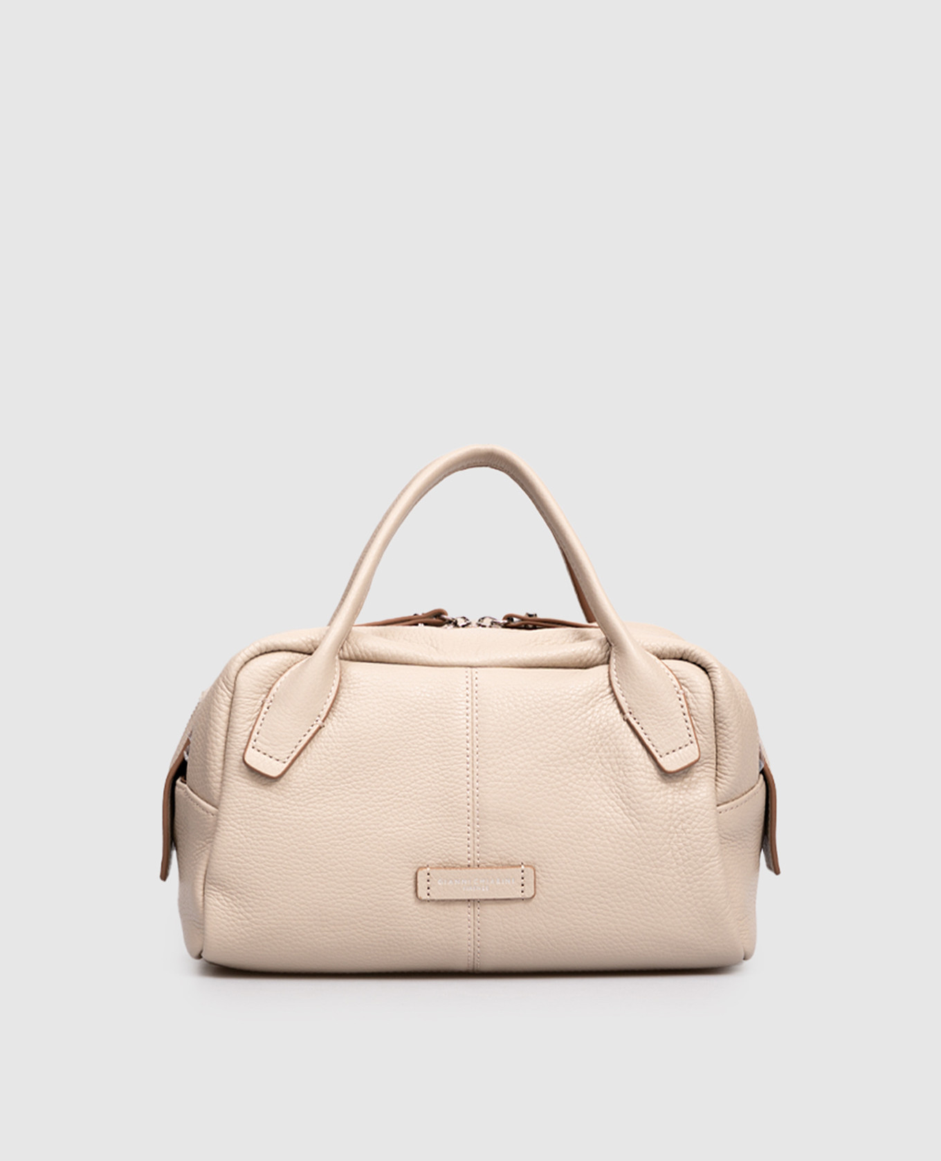 

Beige leather Emily bag with logo Gianni Chiarini
