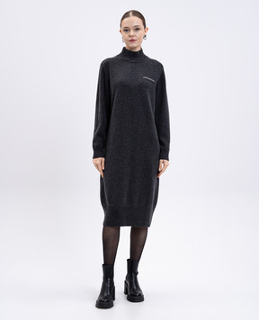 Peserico Gray wool, silk and cashmere dress S92270F079283D