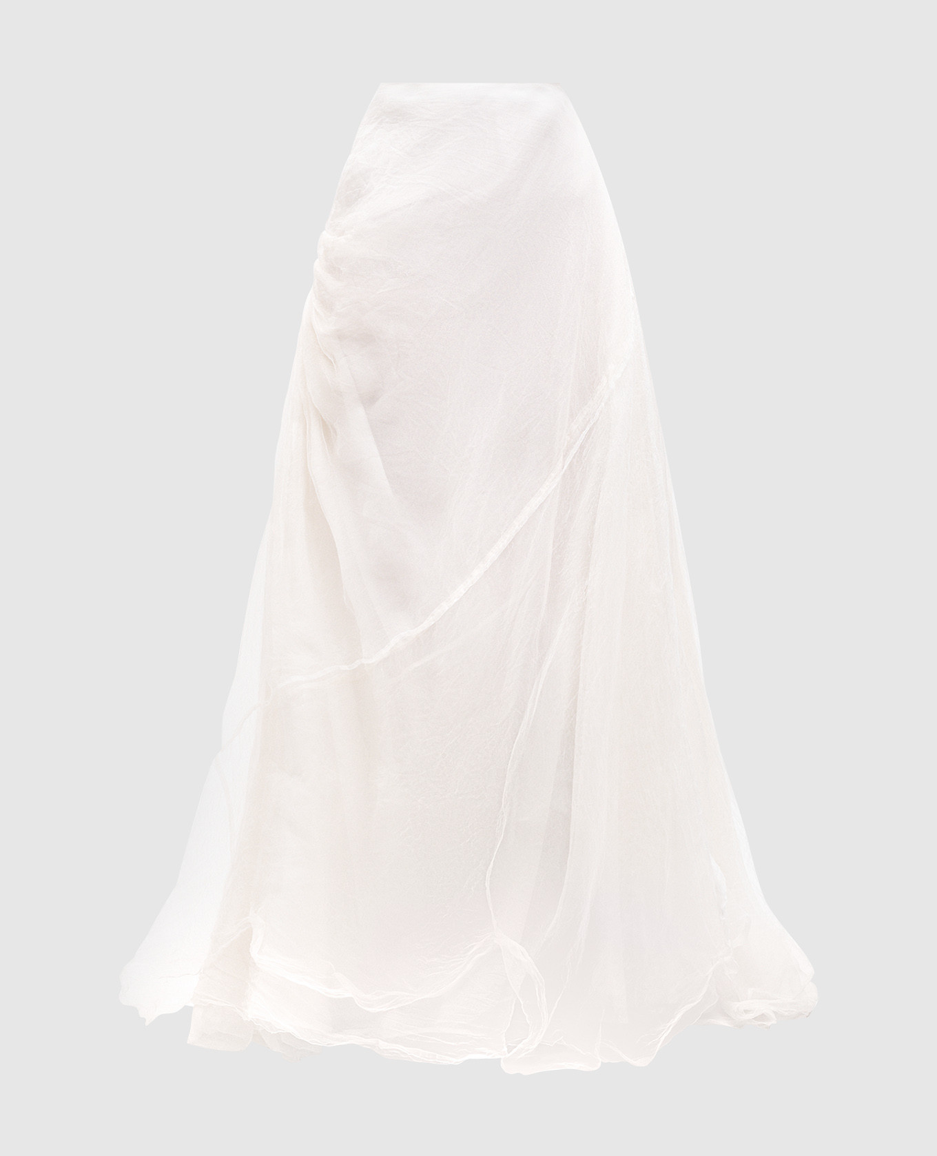 

Beige silk maxi skirt with Marc Le Bihan