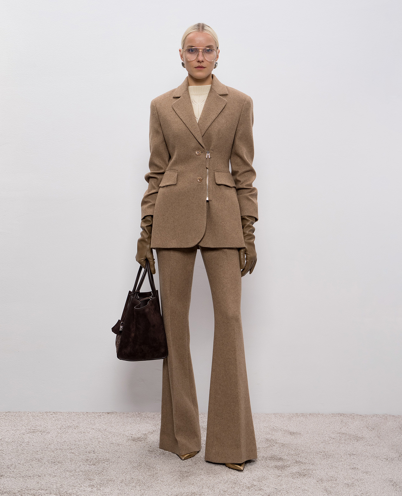 

Brown jacket with wool Ermanno Scervino