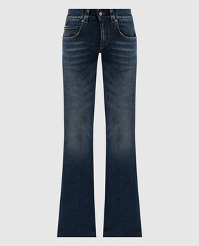 Balenciaga Blue flared jeans with logo patch 838692TSWC4