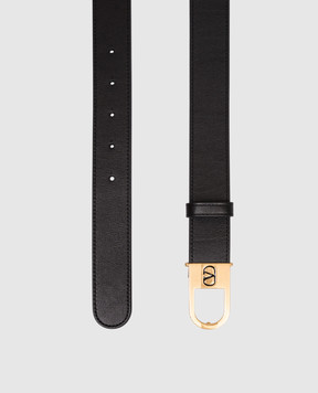 Valentino Black leather belt with emblem 7W0T0ST8JAQ