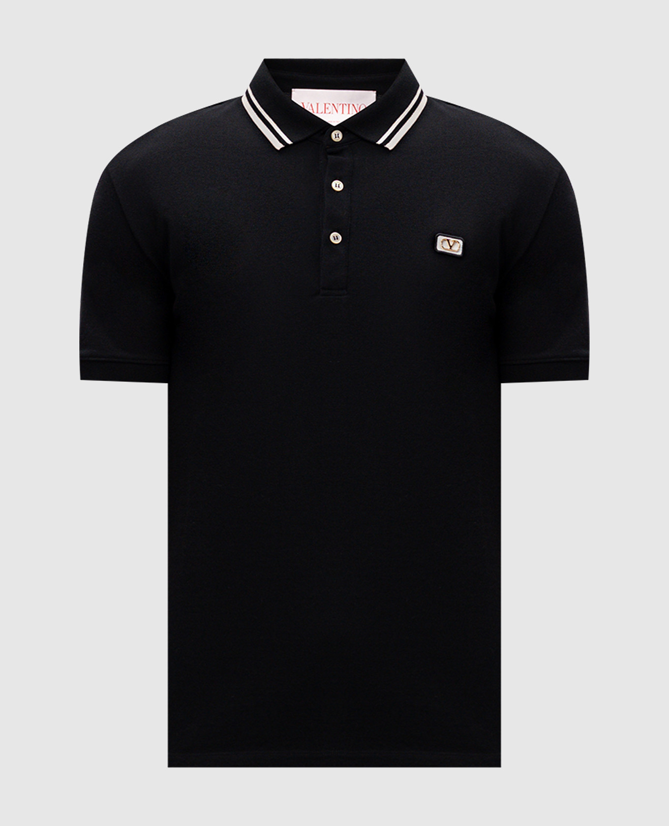 Black polo with logo emblem Valentino