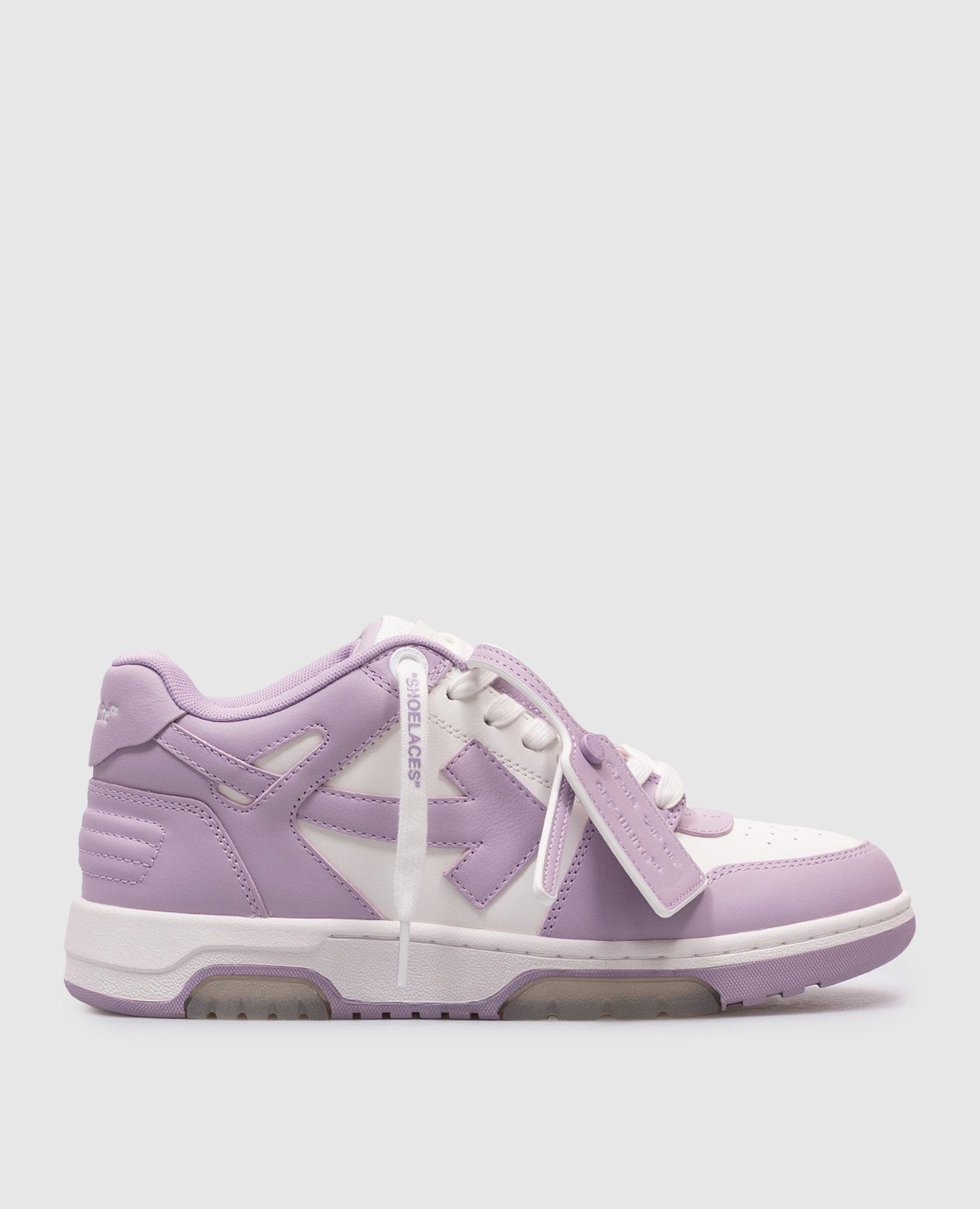 Out Of Office Purple Leather Sneakers Off-White