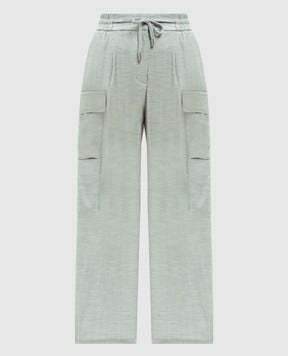 Peserico Gray cargo pants with wool A0469606461