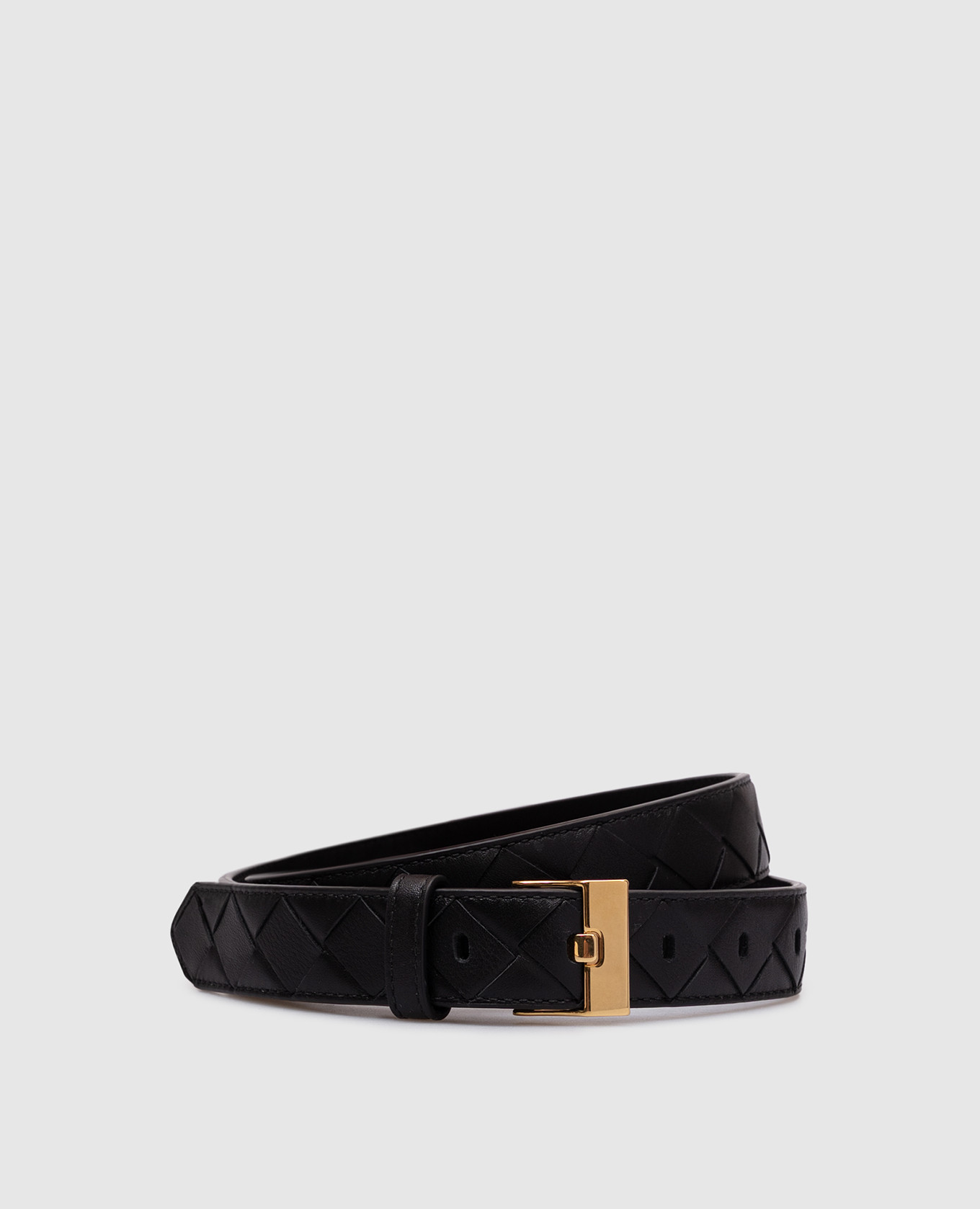 

Black leather belt with weaving Bottega Veneta