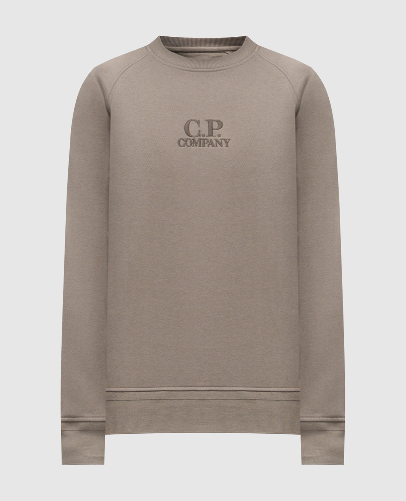Khaki sweatshirt with logo embroidery C.P. Company