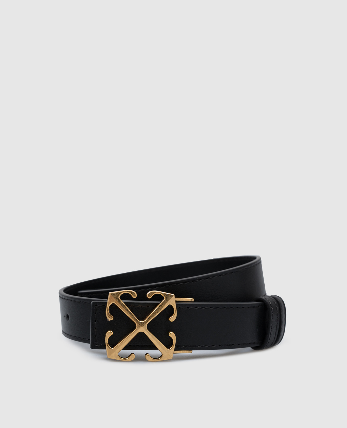 

Black leather belt with metal Arrow logo Off-White
