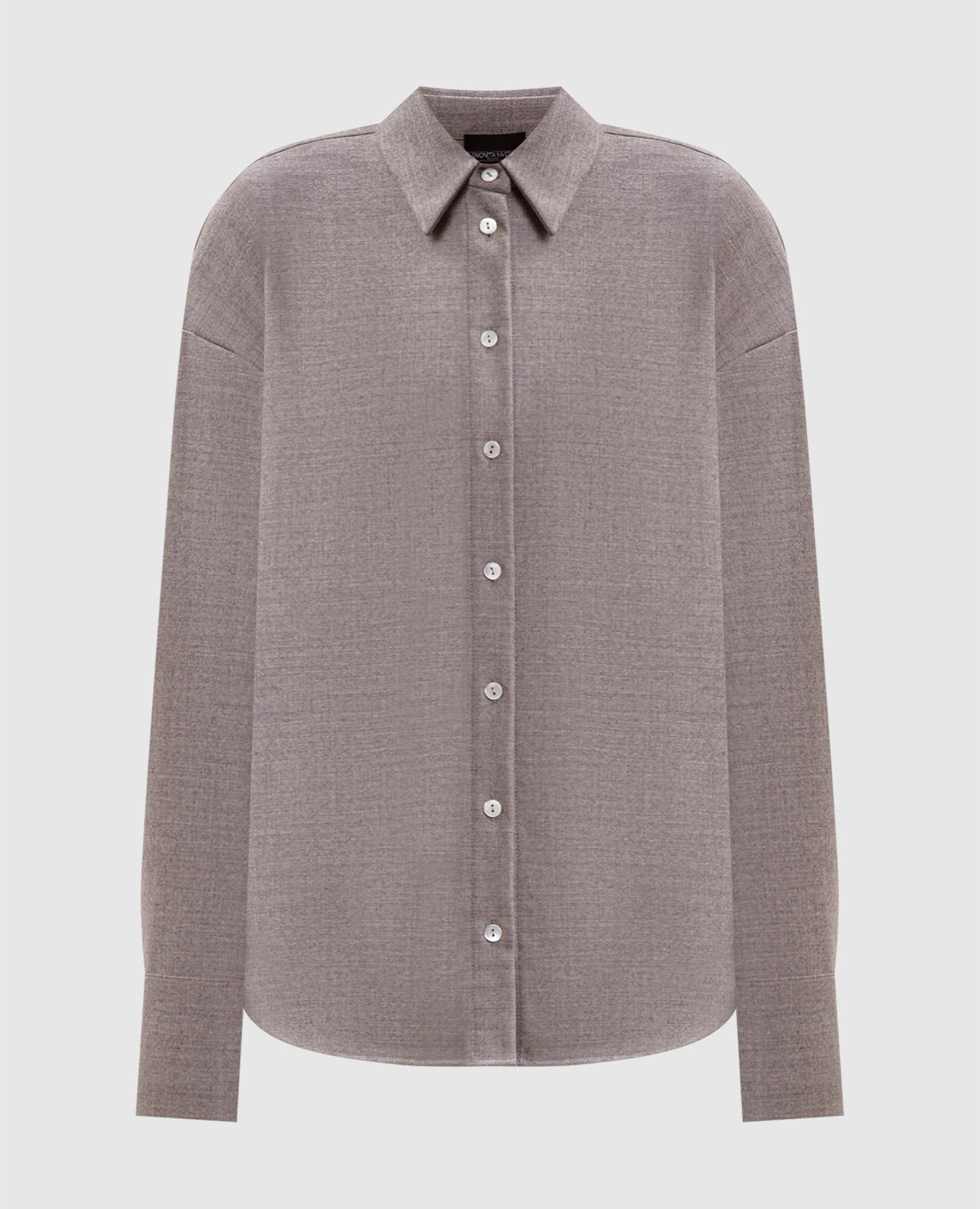 Aretha brown wool and cashmere shirt Simonetta Ravizza