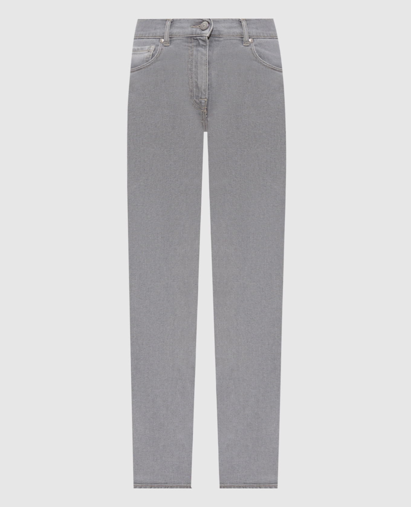 Grey jeans with logo patch Peserico
