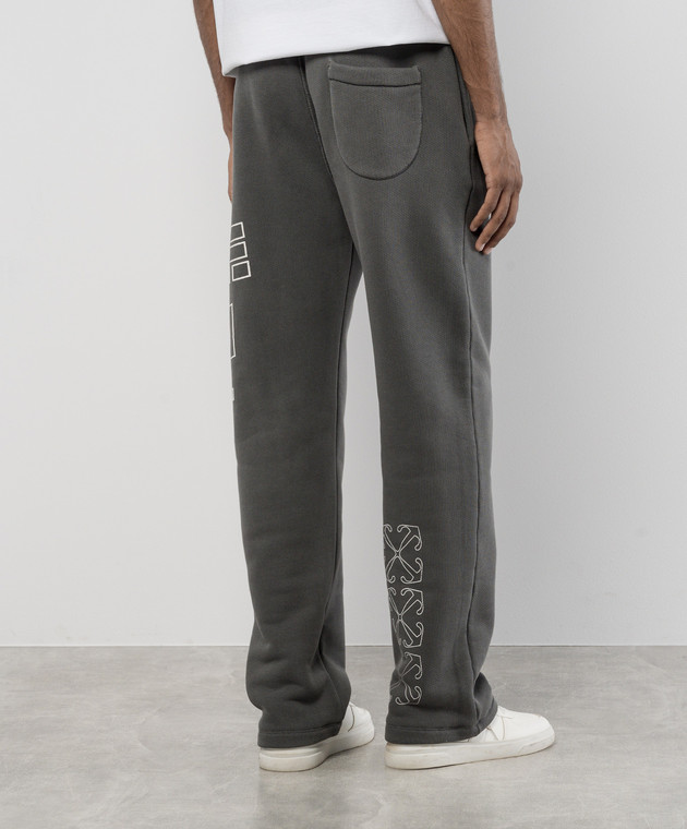 Off White Gray sweatpants with logo print OMCH054F24FLE002 buy with European delivery at Symbol