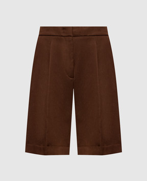 Peserico Brown shorts with lapels P04083Z06655
