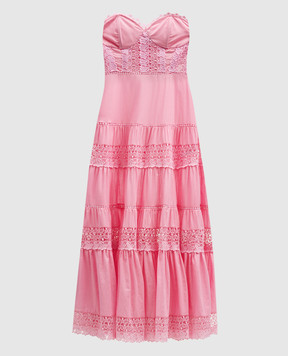 Charo Ruiz Monnet pink bustier dress with lace 241640