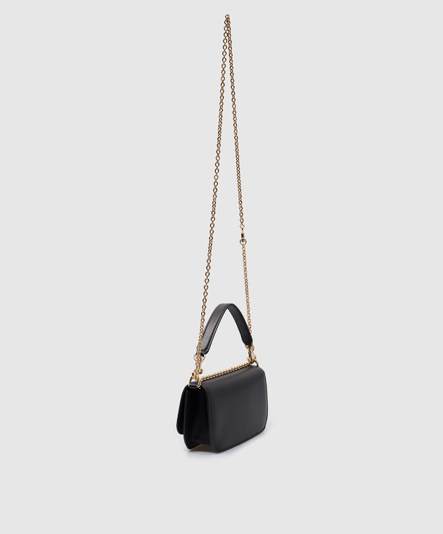 Dolce&Gabbana - Black leather crossbody bag 3.5 with metal logo