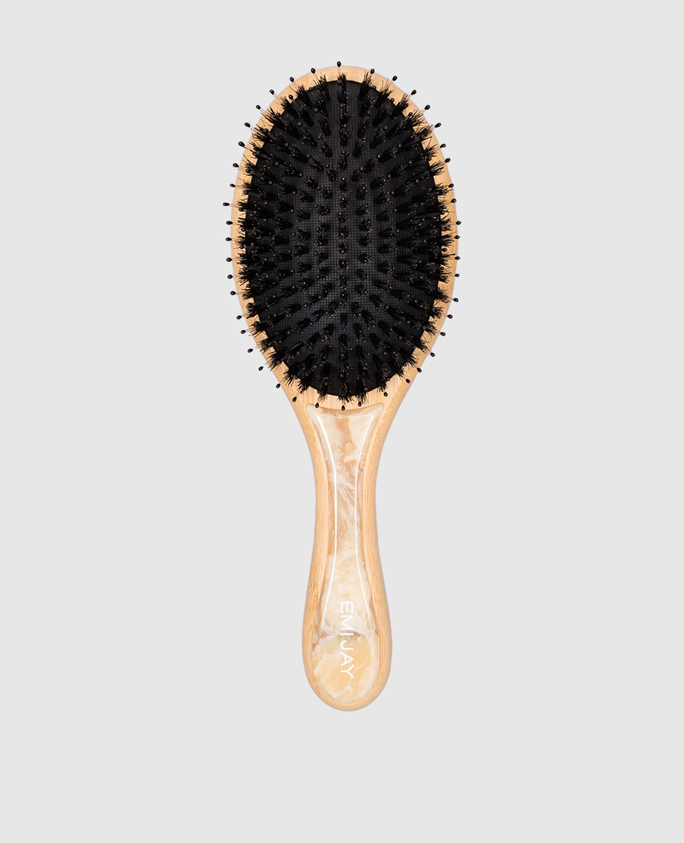 

Yellow hair brush with logo embossing Emi Jay