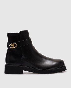 Valentino Black leather boots with Vlogo logo 5W2S0JS8HJL