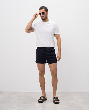 Vilebrequin Blue swim shorts with logo patch MANH9E00