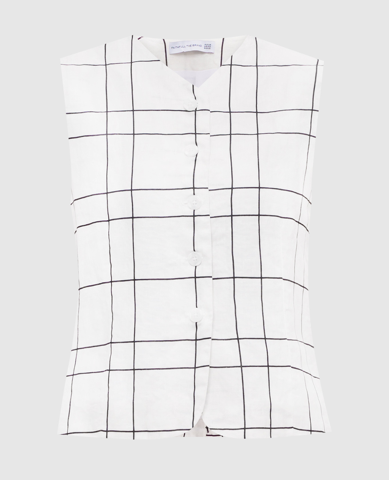

White vest Genio Letizia made of checked linen Faithfull