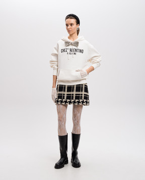 Valentino White hoodie with CHEZ VALENTINO print 6B3MF24D960