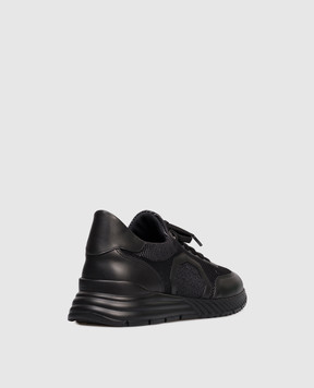 Stefano Ricci Black combination sneakers with monogram logo UZ689G6652TSWY