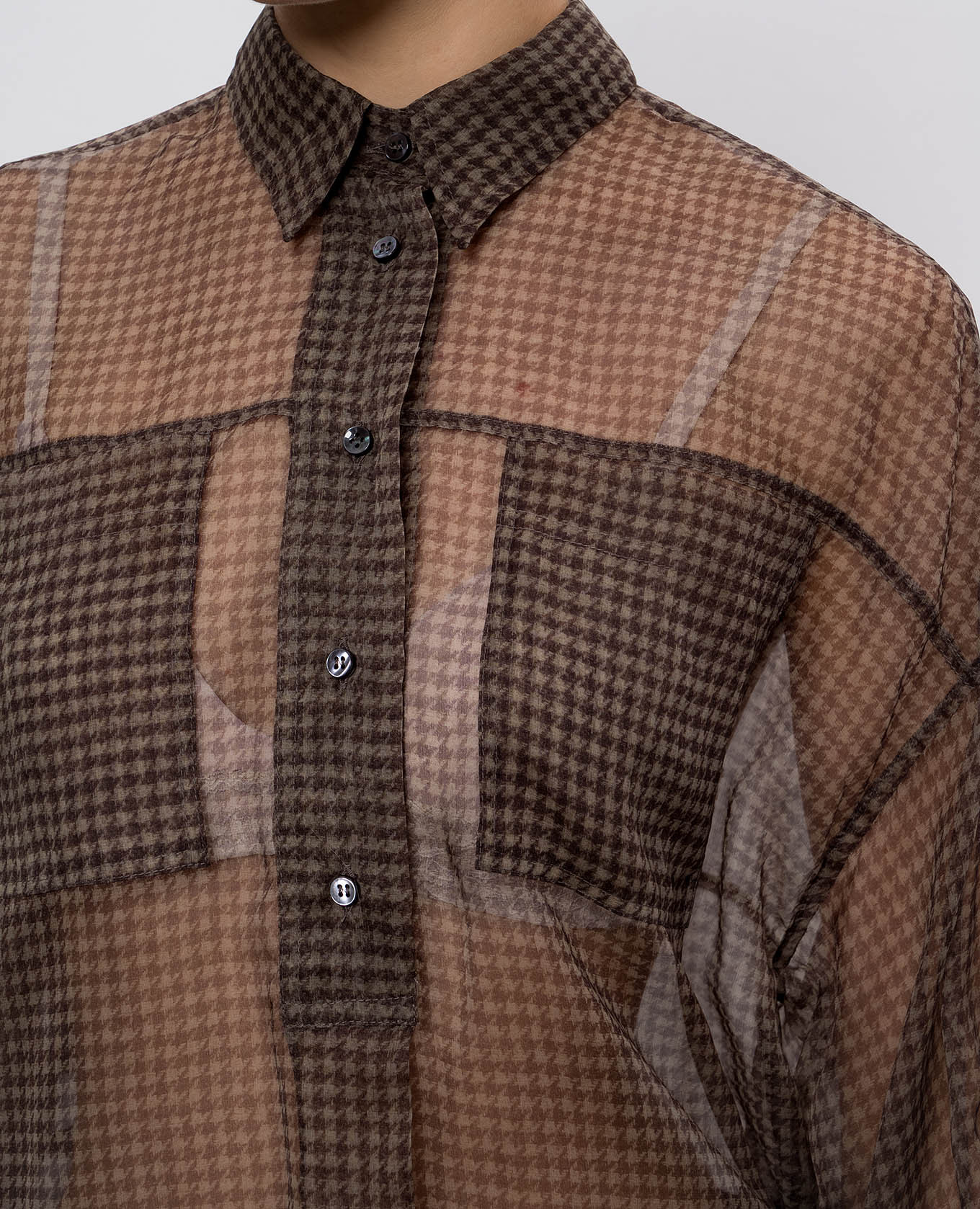 

Brown patterned silk blouse Brunello Cucinelli