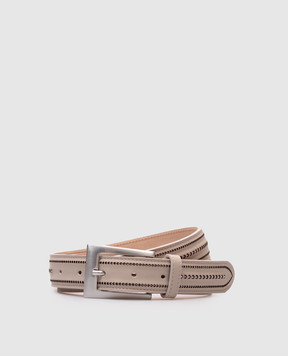 Peserico Beige leather belt with perforation A32591C0CC619