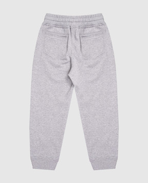 Brunello Cucinelli Children's grey melange joggers with logo print BW863E347B