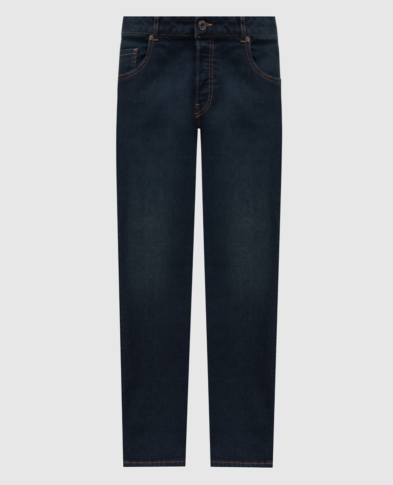 Blue jeans with logo patch Peserico