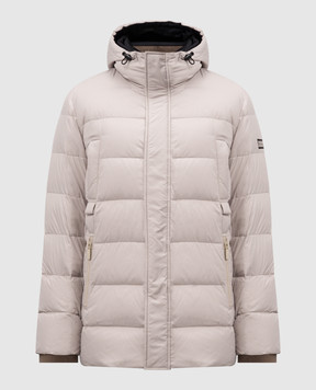Be Florence Beige down jacket with logo patch BE24M2