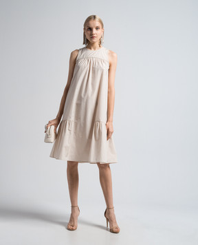 Peserico Beige dress with monil chain S0216002769
