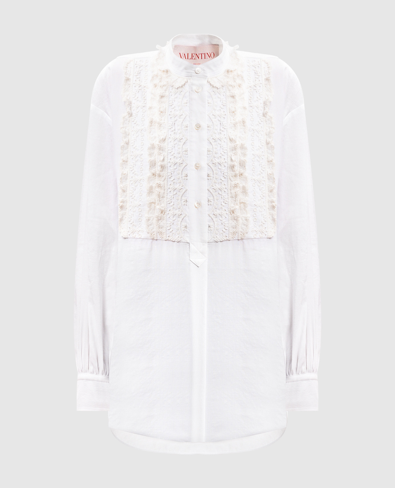 

White linen blouse with ruffles Valentino