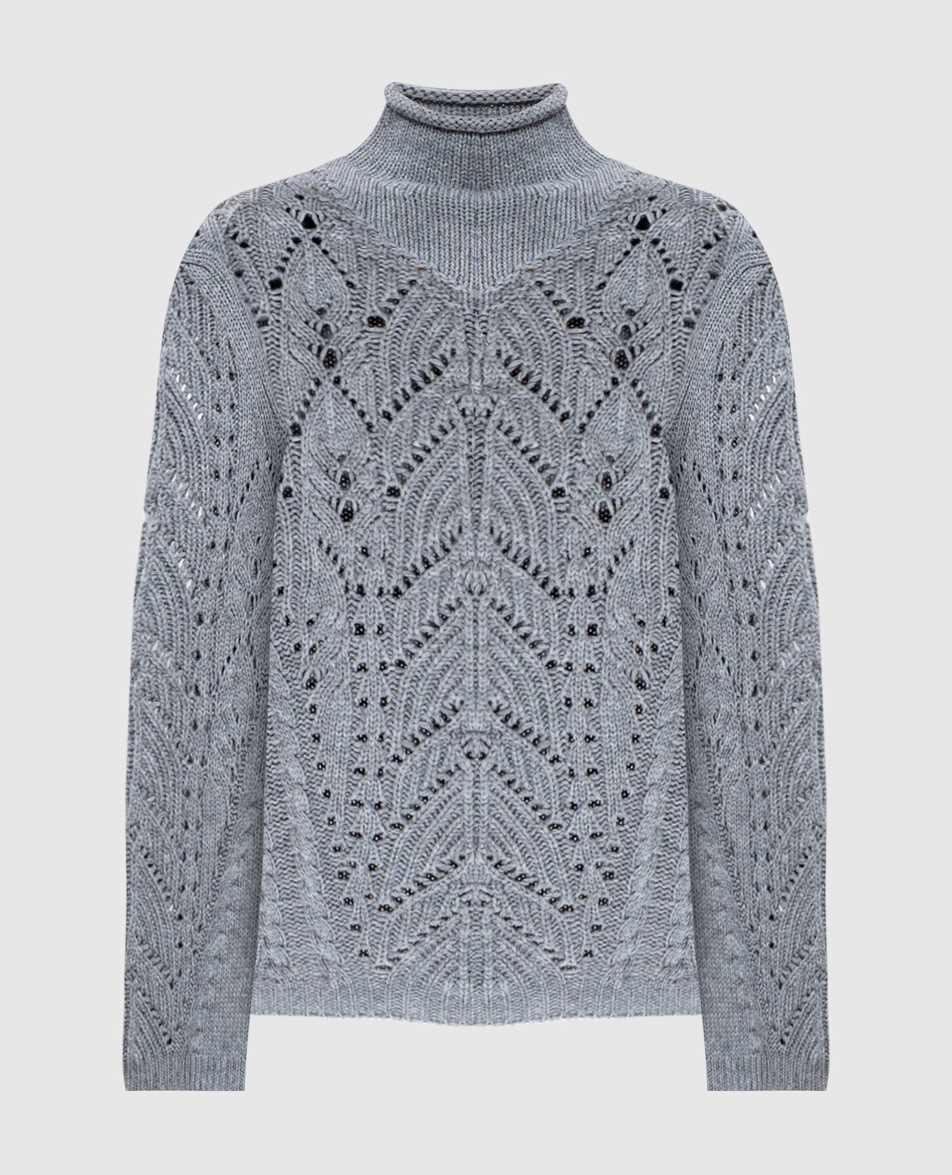 

GUSTAVIA gray openwork sweater made of wool and cashmere Lou Lou Studio, Grey