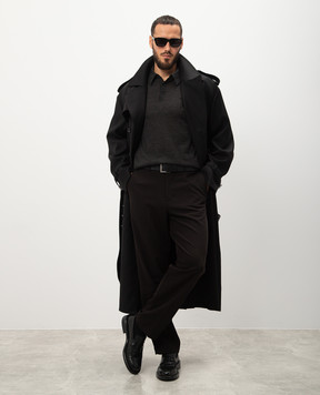 Dolce&Gabbana Black double-breasted wool trench coat G049GTFU28P