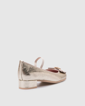 Pretty Ballerinas Emma children's golden leather shoes with crystals 51261