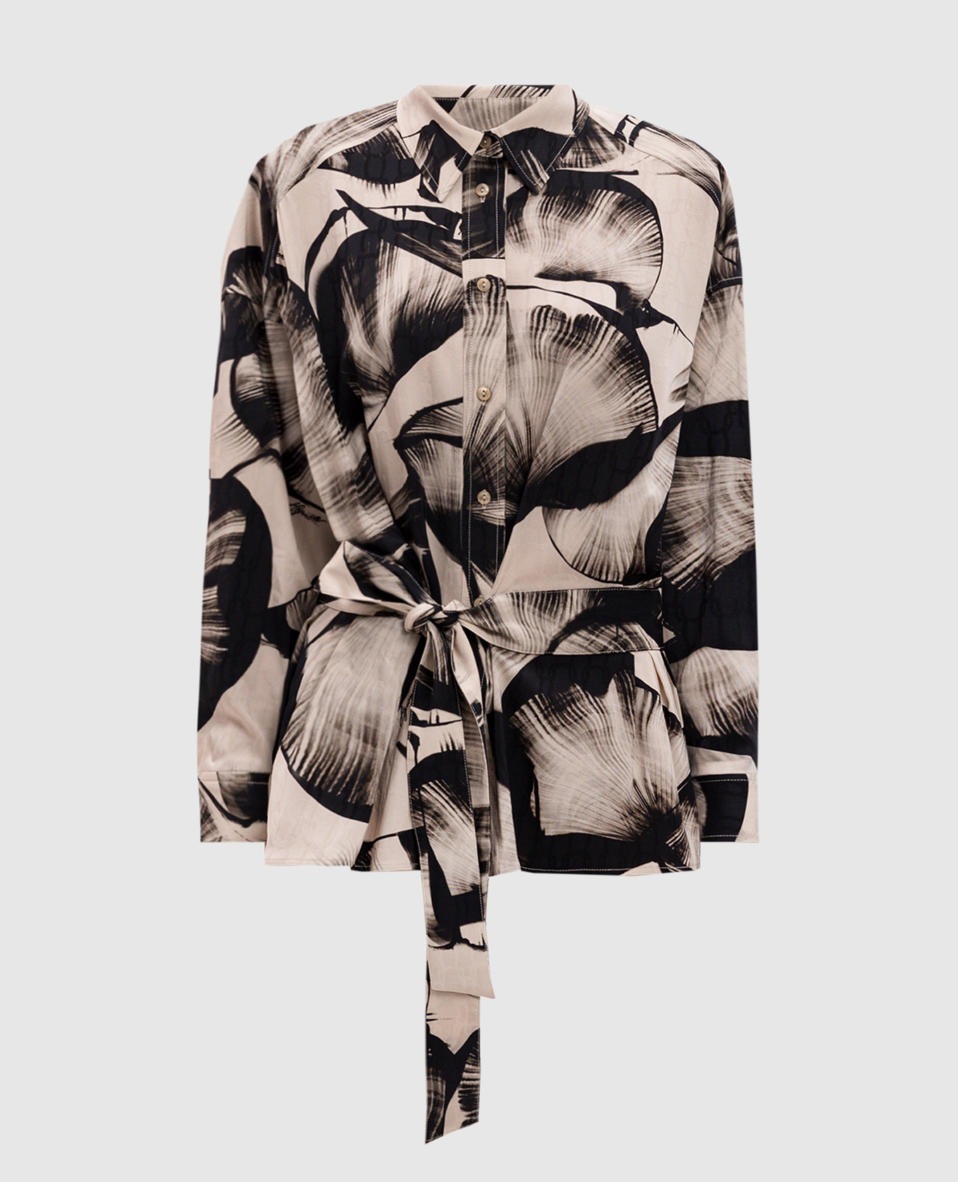 

Beige silk blouse with contrasting print Agnona