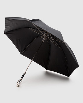 Pasotti Black folding umbrella with a handle in the form of a dog's head OMITUO64SRASOOXF18