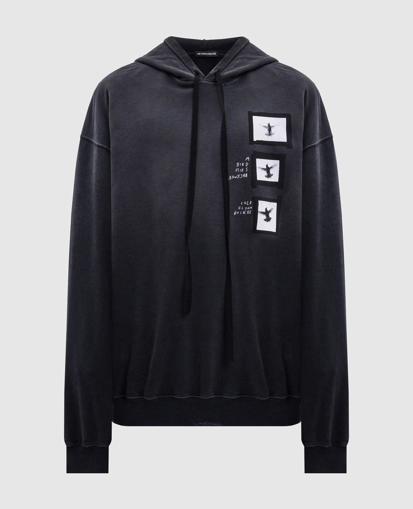 Ollie black printed hoodie Ann Demeulemeester