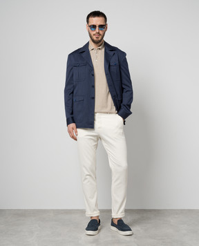 Cashmere&Whiskey Beige polo with linen and cashmere MU9332318455R