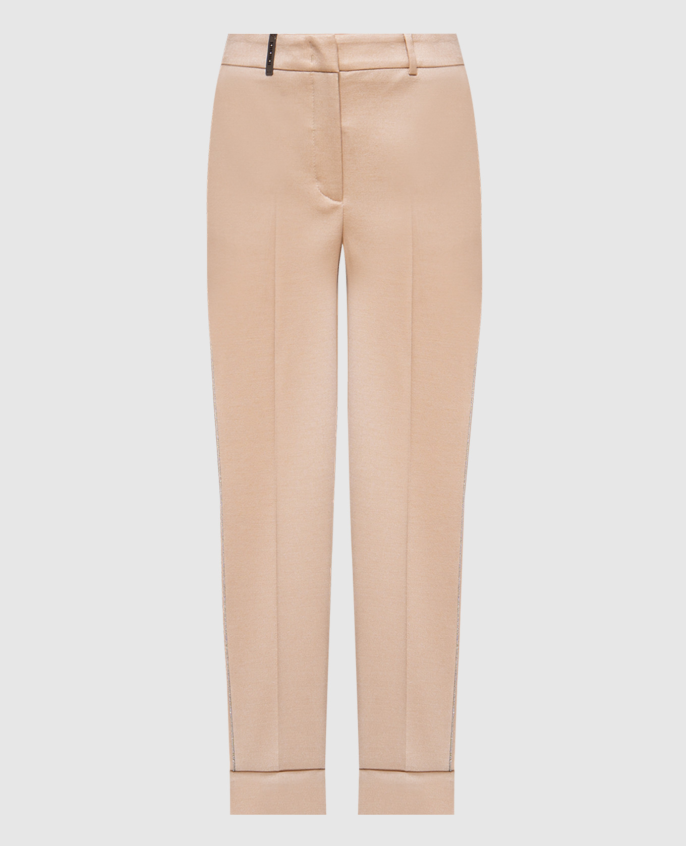 

Beige pants with wool with monil chain Peserico
