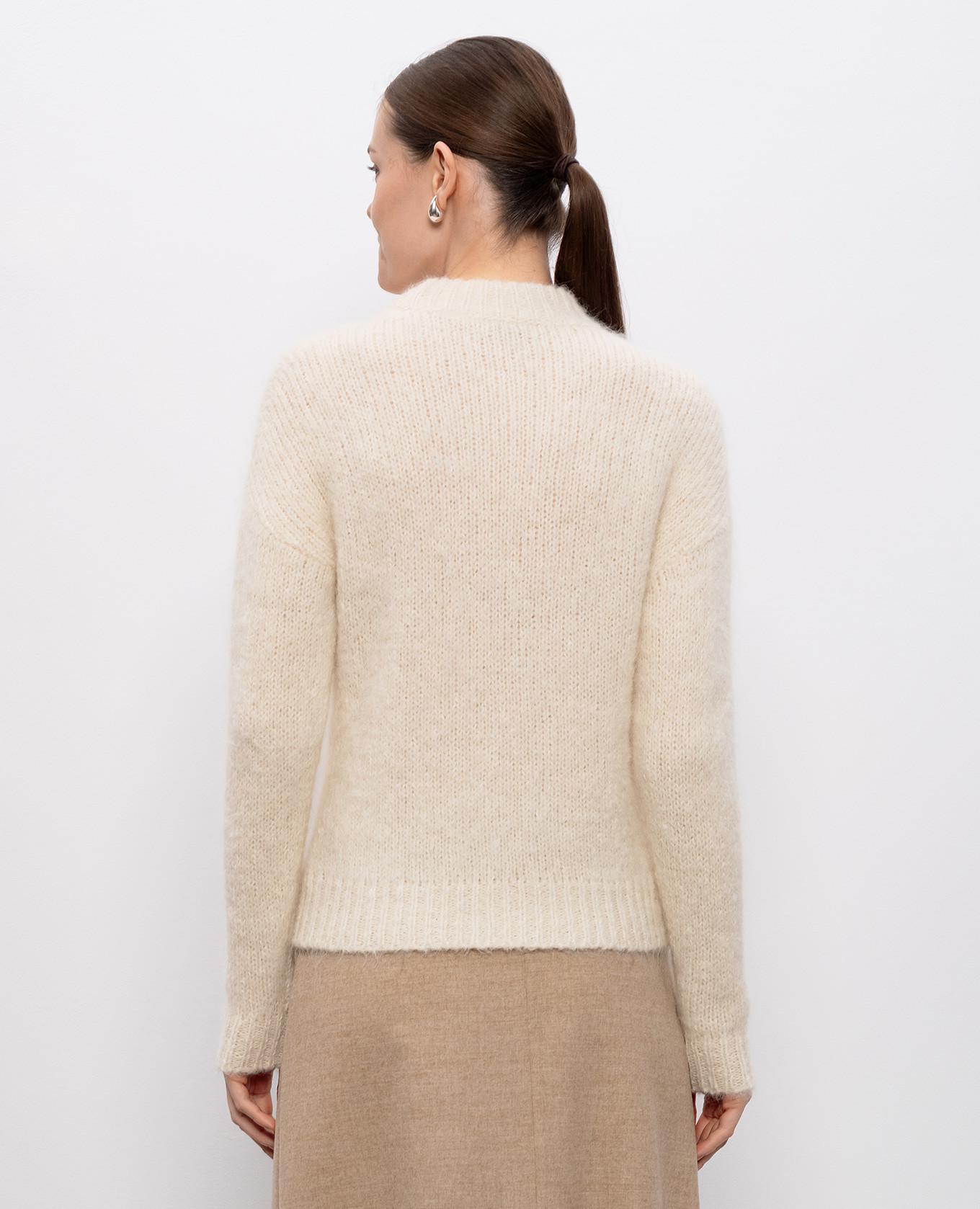 Beige alpaca wool sweater Peserico 4