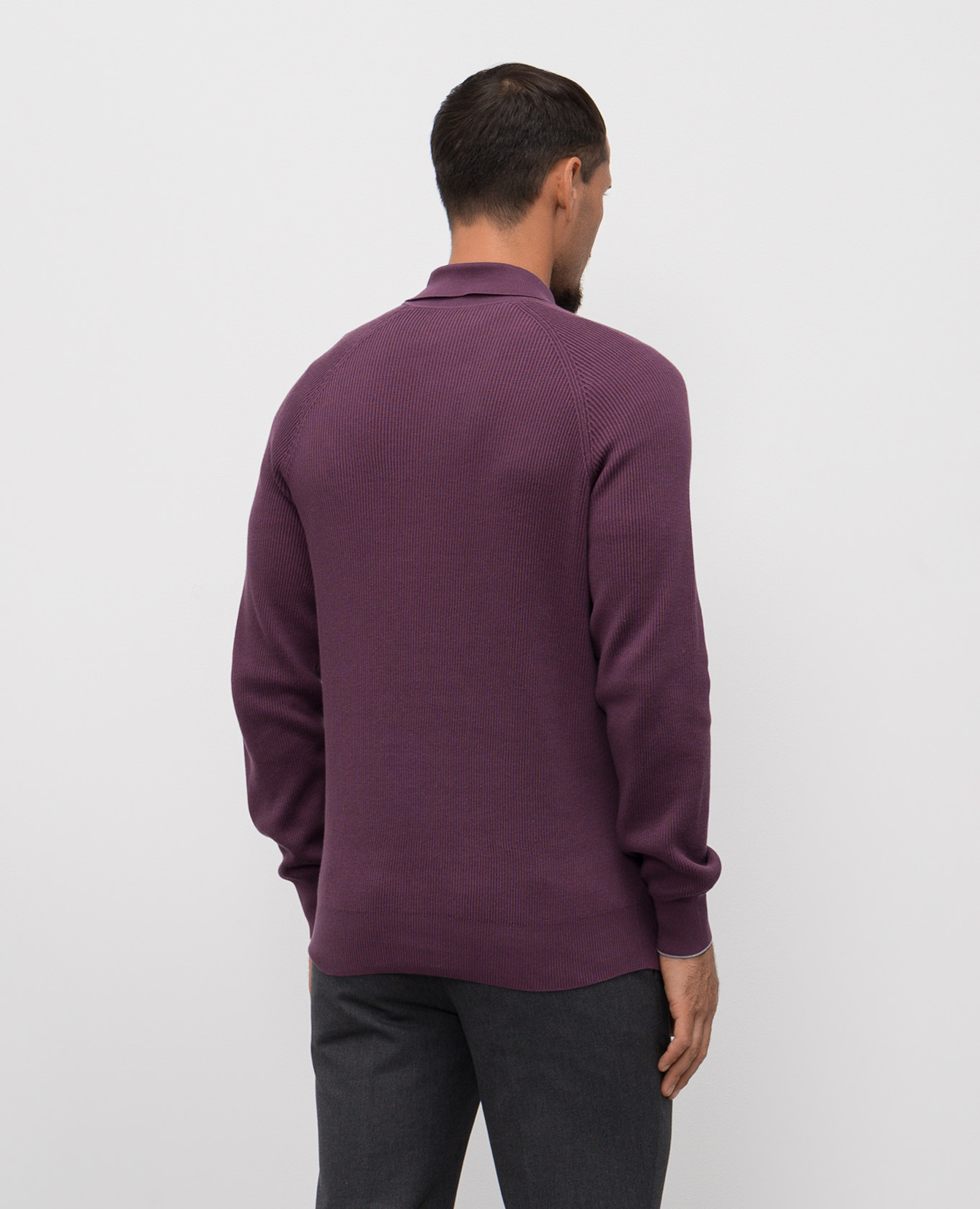 

Purple ribbed polo shirt Brunello Cucinelli, Violet