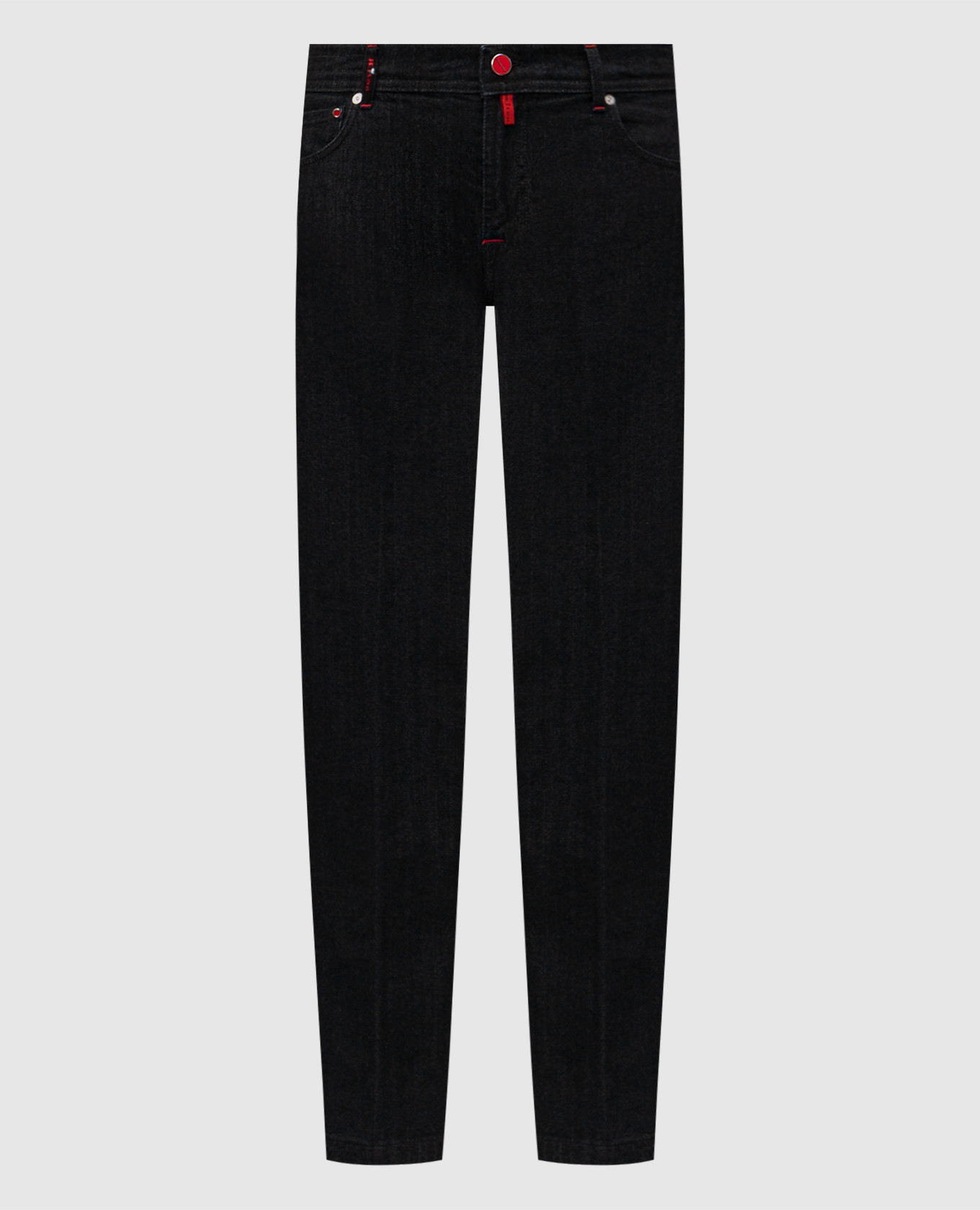 Black jeans with logo patch Kiton