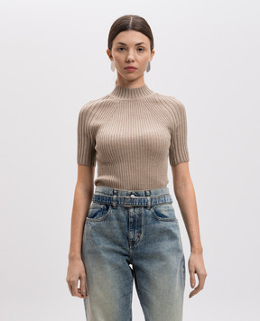 PROENZA SCHOULER Beige Jaden ribbed wool and silk top R2517217KW158