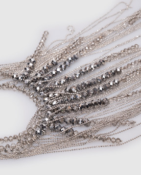 Peserico Silver necklace with crystals and monil chain E35471C0CC570