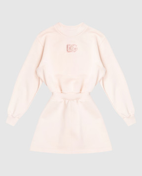 Dolce&Gabbana Children's pink dress with monogram L5JDAPG7PKQ812+