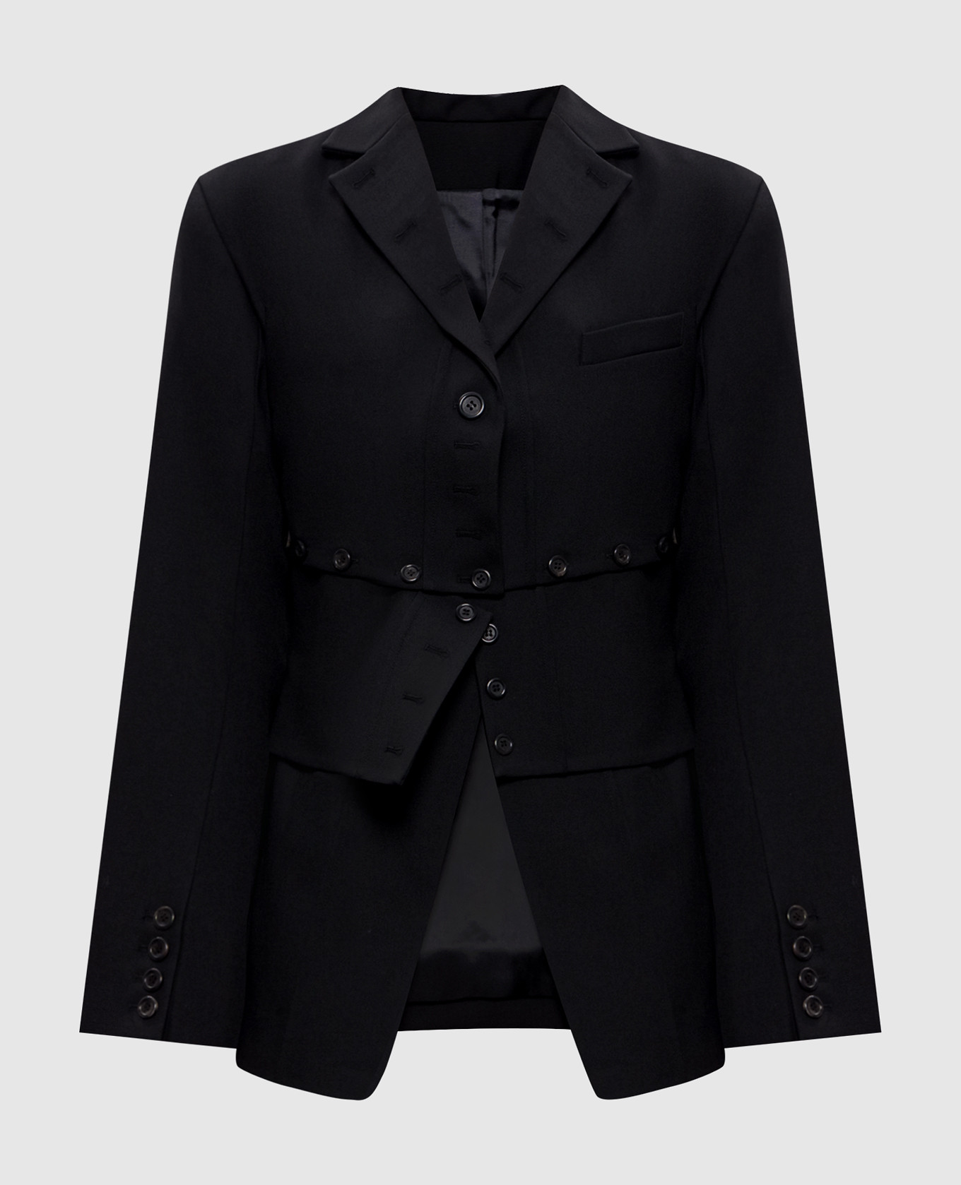 

Black double-layered wool jacket Rokh