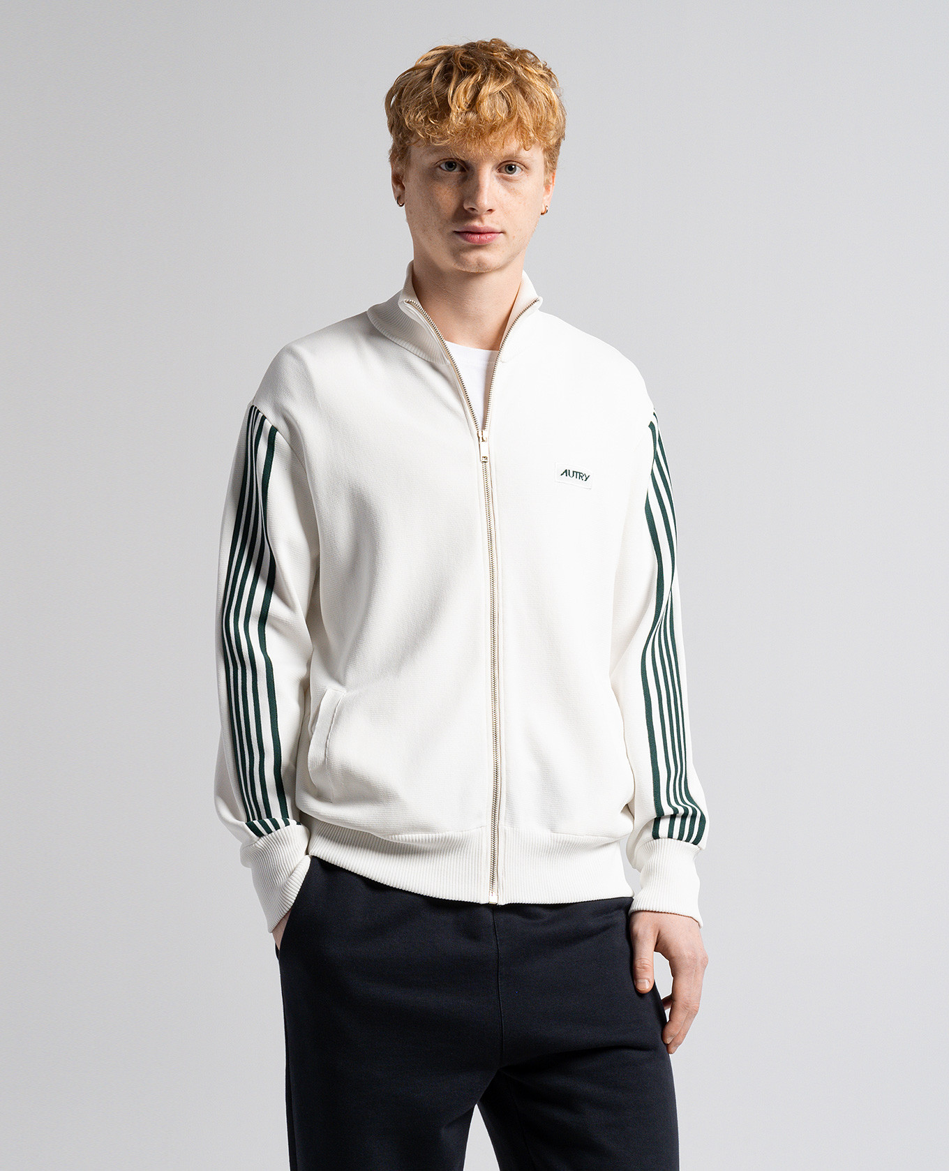 

White sports jacket with logo embroidery AUTRY